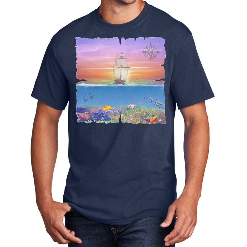 Sailing Ship T  Shirt Sunset Sail T  Shirt Basic T-shirt | Artistshot