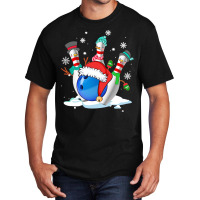 Funny Bowling With Christmas Ball Lover T  Shirt Funny Bowling With Ch Basic T-shirt | Artistshot