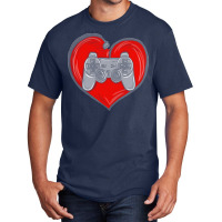 Gaming Apparel T  Shirt Heart Controller Gaming Lovers Awesome For Gam Basic T-shirt | Artistshot