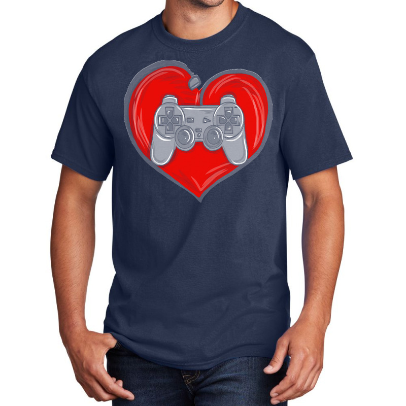 Gaming Apparel T  Shirt Heart Controller Gaming Lovers Awesome For Gam Basic T-shirt | Artistshot