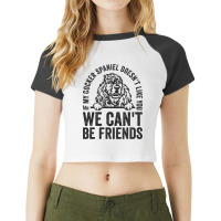 Funny Cocker Spaniel Dog Owner Doesnt Like You Pet Raglan Crop Top | Artistshot