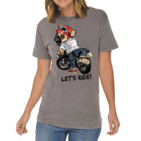 Funny Pug Dog Pug On A Motorcycle Lets Ride Vintage T-shirt | Artistshot