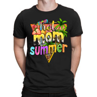 Hot Mom Summer With Background T-shirt | Artistshot