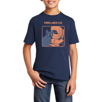 Freelancer Cat Basic Youth T-shirt | Artistshot