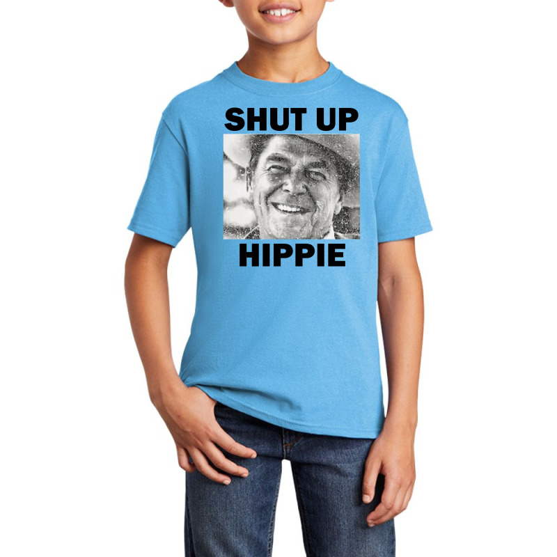 Ronald Reagan Says Shut Up Hippie Basic Youth T-shirt by cocoricodel | Artistshot