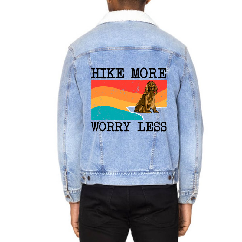 Hike More Worry Less Cocker Spaniel Graphic Hiking Unisex Sherpa-lined Denim Jacket | Artistshot