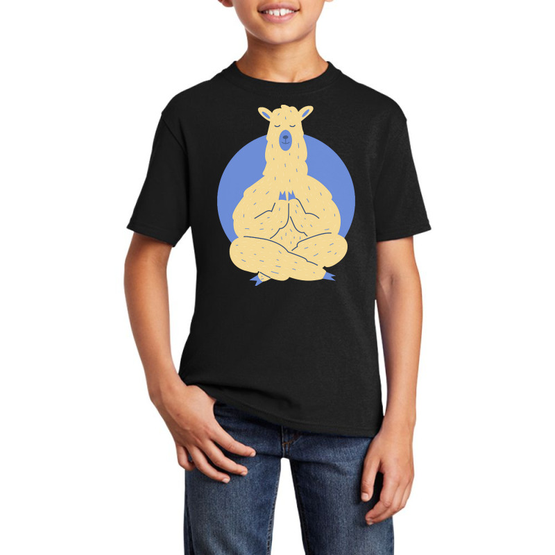 Llama Meditating T  Shirt Llama Meditating A Llama In A Yoga Pose Yoga Basic Youth T-shirt by nstanton@gmail.com | Artistshot