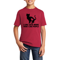 I Like Cats More Than I Like People Basic Youth T-shirt | Artistshot