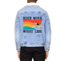 Hike More Worry Less English Foxhound Graphic Hiki Unisex Sherpa-lined Denim Jacket | Artistshot