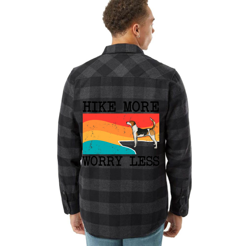 Hike More Worry Less English Foxhound Graphic Hiki Flannel Shirt by NariahPringl | Artistshot