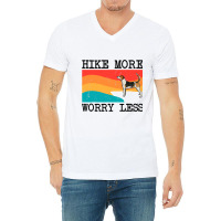 Hike More Worry Less English Foxhound Graphic Hiki V-neck Tee | Artistshot