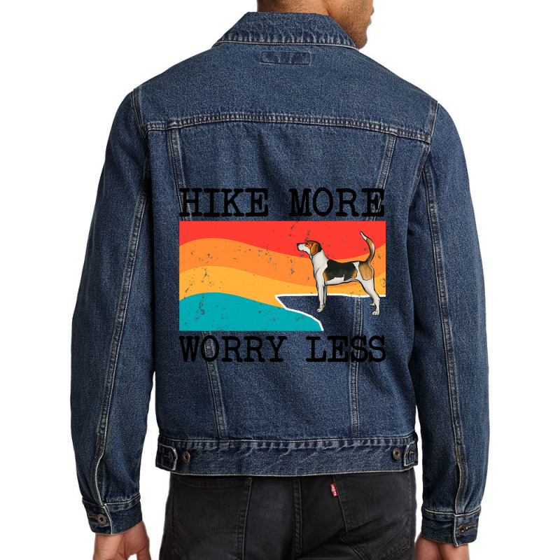 Hike More Worry Less English Foxhound Graphic Hiki Men Denim Jacket by NariahPringl | Artistshot