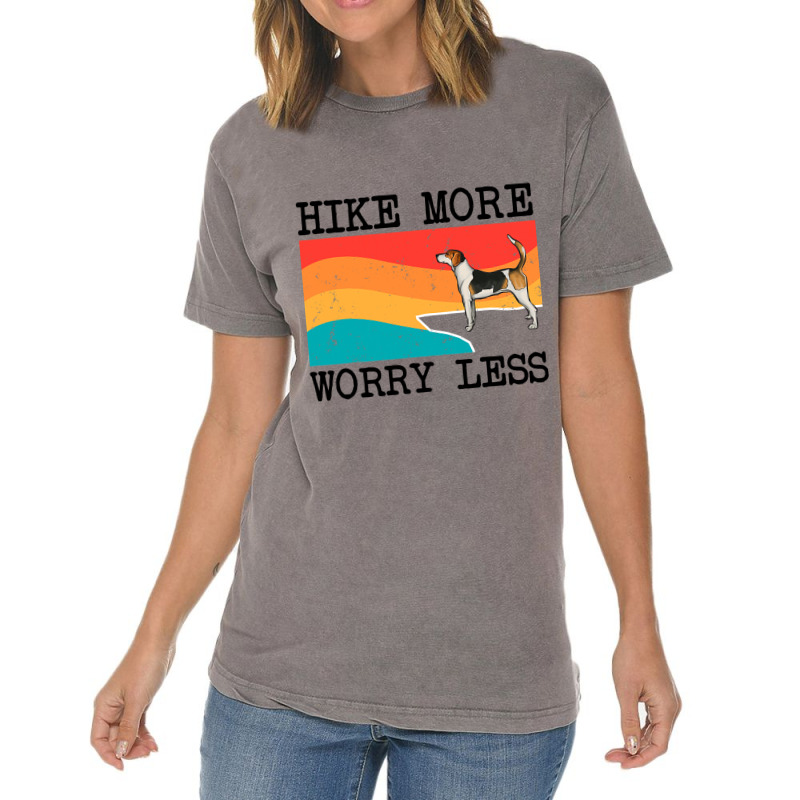 Hike More Worry Less English Foxhound Graphic Hiki Vintage T-Shirt by NariahPringl | Artistshot