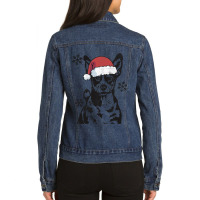 Funny Jack Russel Christmas Santa Hat Xmas Mom Dad Ladies Denim Jacket | Artistshot