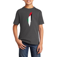 Palestina Map Flag Drawing Line Art Basic Youth T-shirt | Artistshot