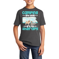 Therapy Apparel Apparel T  Shirt Camping And Dogs Are My Therapy T  Sh Basic Youth T-shirt | Artistshot