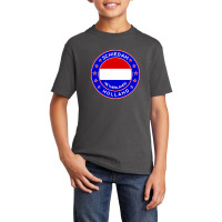 Amsterdam Flag Andquot Amstrdmandquot Circle 3 Black Bg 30997549 Basic Youth T-shirt | Artistshot