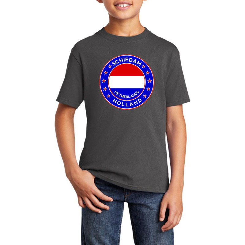 Amsterdam Flag Andquot Amstrdmandquot Circle 3 Black Bg 30997549 Basic Youth T-shirt by four99 | Artistshot