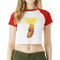 Funny Hot Dog For Women Girls Grilled Wiener Sausage Buns T Shirt Raglan Crop Top | Artistshot