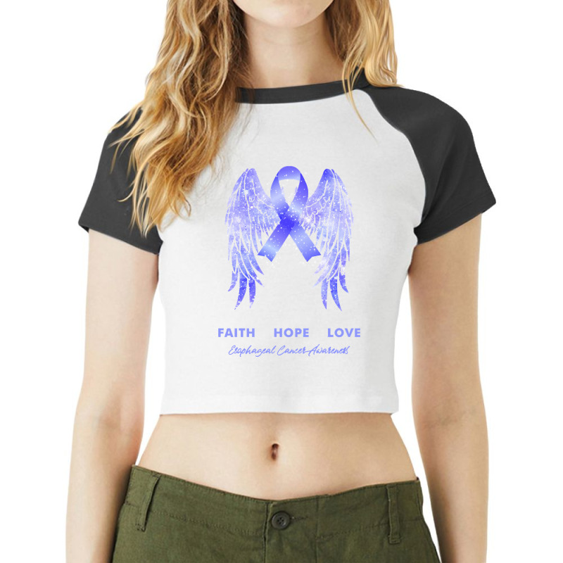 Esophageal Cancer T Shirtfaith Hope Love Esophageal Cancer Awareness W Raglan Crop Top by rico96716 | Artistshot