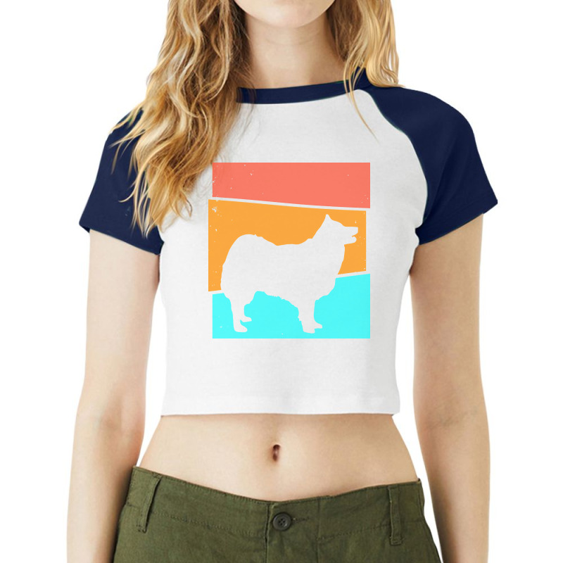 Icelandic T  Shirt Retro Dog Icelandic Sheepdog T  Shirt Raglan Crop Top by vivaciouslimb | Artistshot