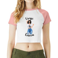 Womens Virgo Queen Mom Zodiac Astrology Birthday Symbol Sign T Shirt Raglan Crop Top | Artistshot