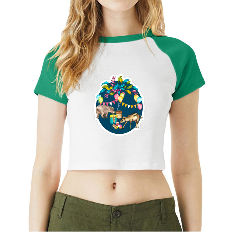 Tropical Paradise Raglan Crop Top by isaq | Artistshot