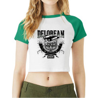 Delorean Machine Raglan Crop Top | Artistshot