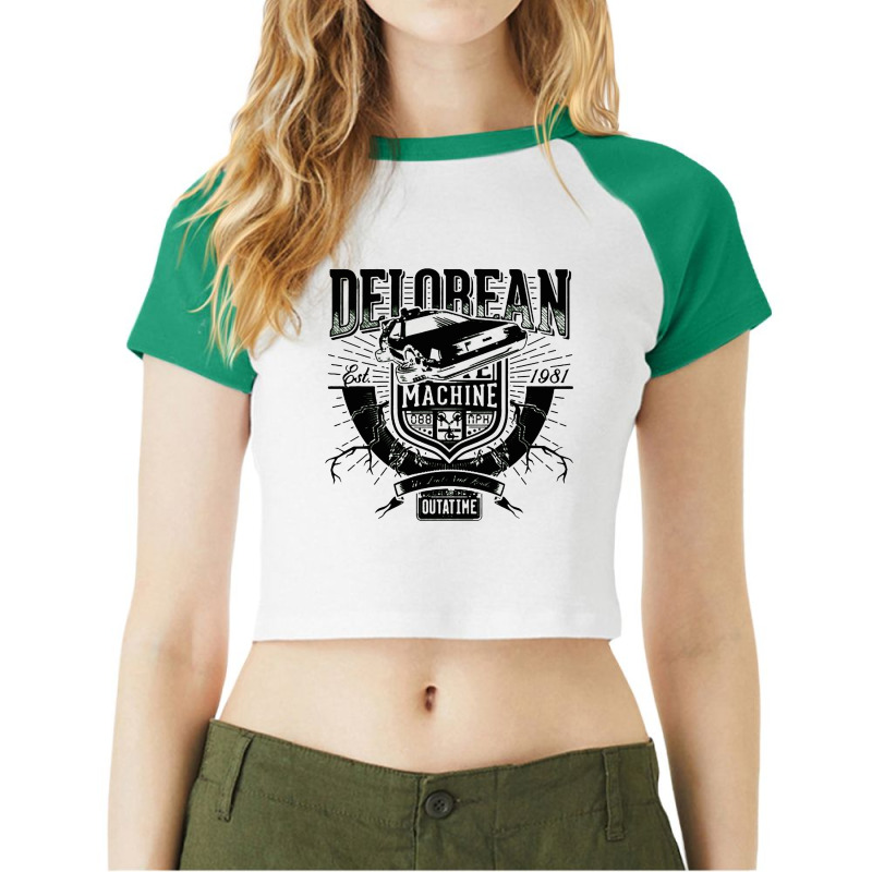 Delorean Machine Raglan Crop Top by barbarkah | Artistshot