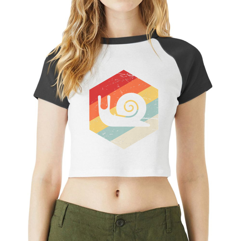 Retro Vintage Snail T Shirt Raglan Crop Top by KretschmerBridge | Artistshot