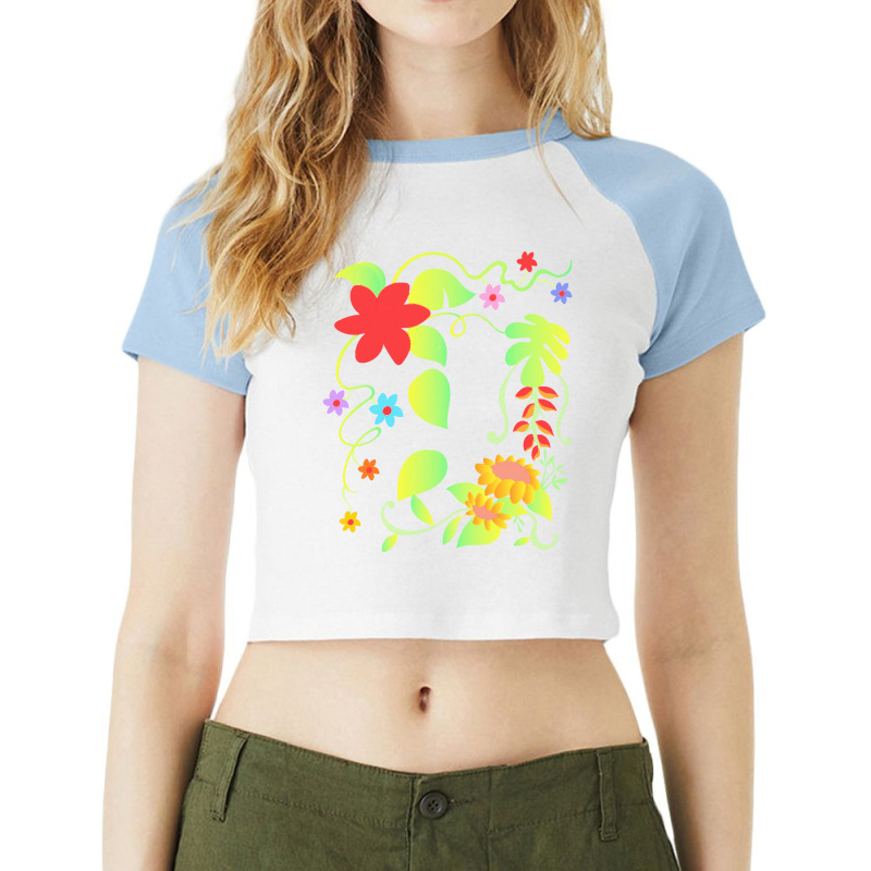 Botanical T  Shirt Botanical Plants Garden Flowers Gardener Botanical Raglan Crop Top by freddy08359 | Artistshot