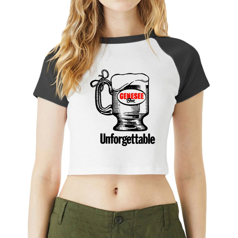 Vintage Genesee Beer Ad Raglan Crop Top | Artistshot