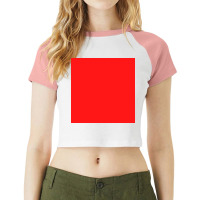 Red Single Color Blank Background Raglan Crop Top | Artistshot