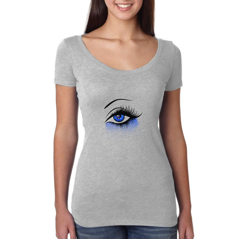 Black The Blue Eyes Cute Women's Triblend Scoop T-shirt by hoainv | Artistshot