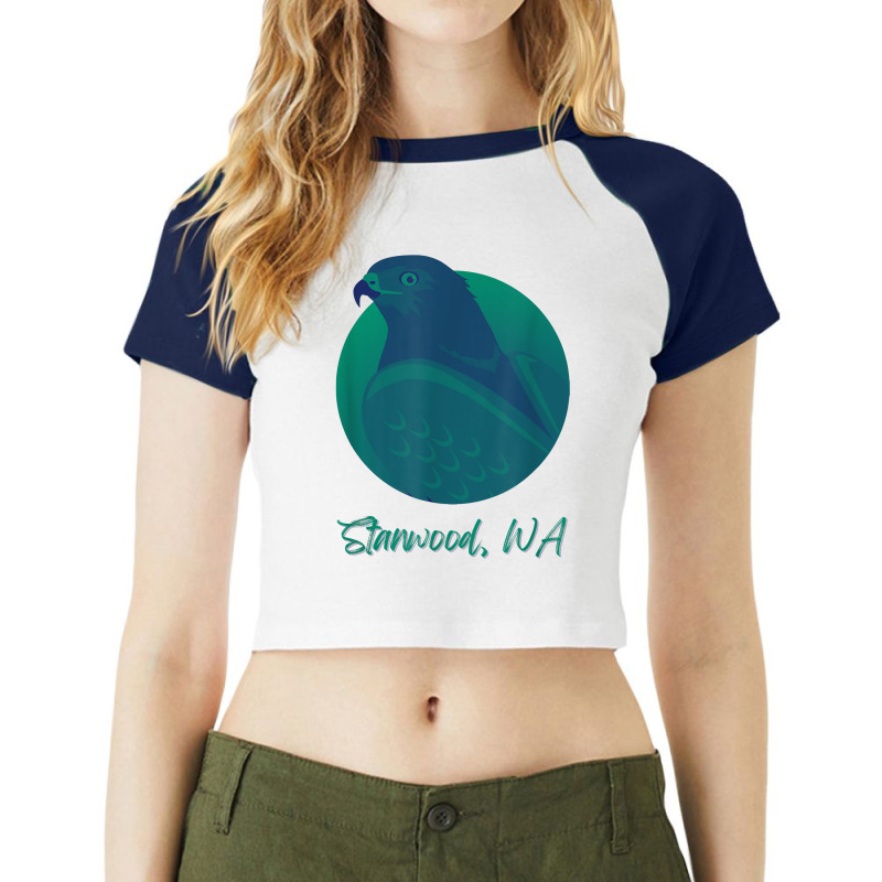 Stanwood Wa Osprey Sea Green Raptor Ocean Bird T Shirt Raglan Crop Top by MoczoTenleigh | Artistshot