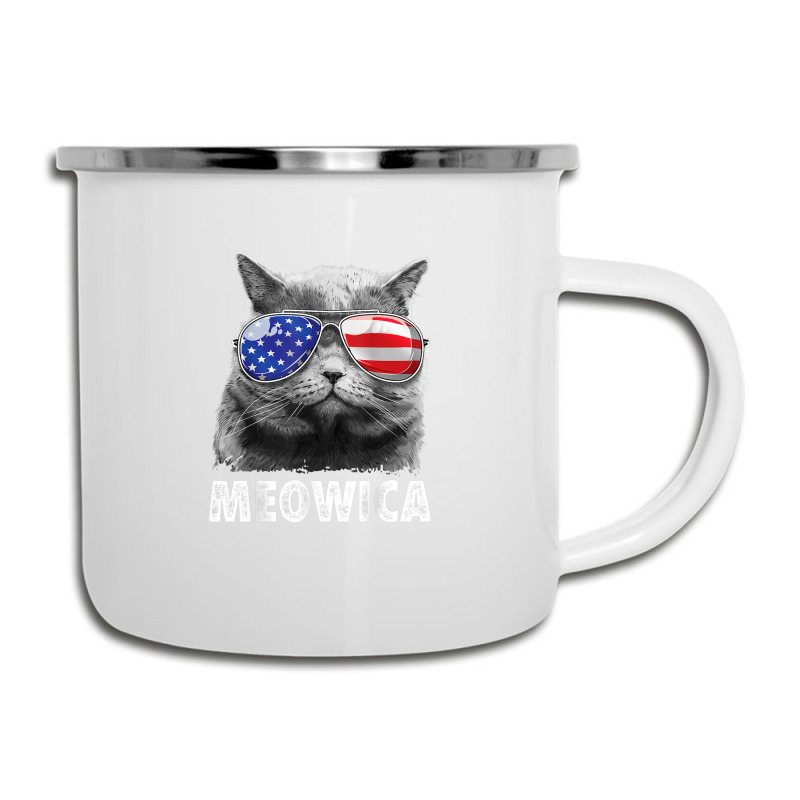 Cat 4th Of July Mug Meowica Merica Men Usa American Flag Camper Cup | Artistshot