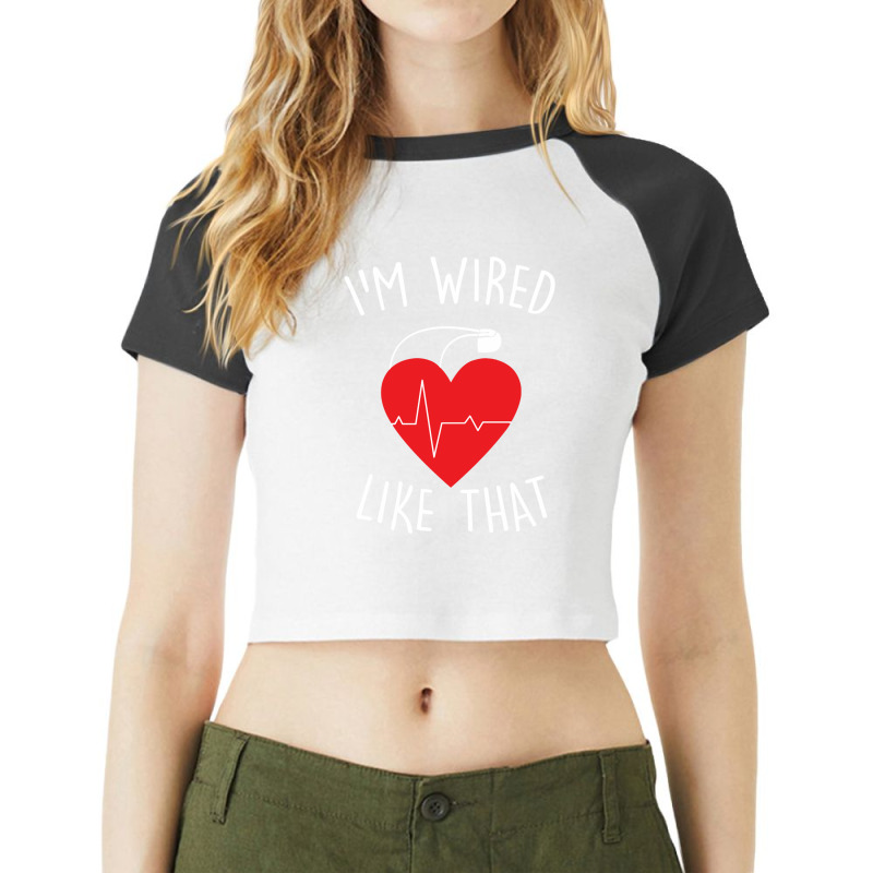 Arrhythmia Cardiac Pacemaker Icd Surgery Raglan Crop Top | Artistshot