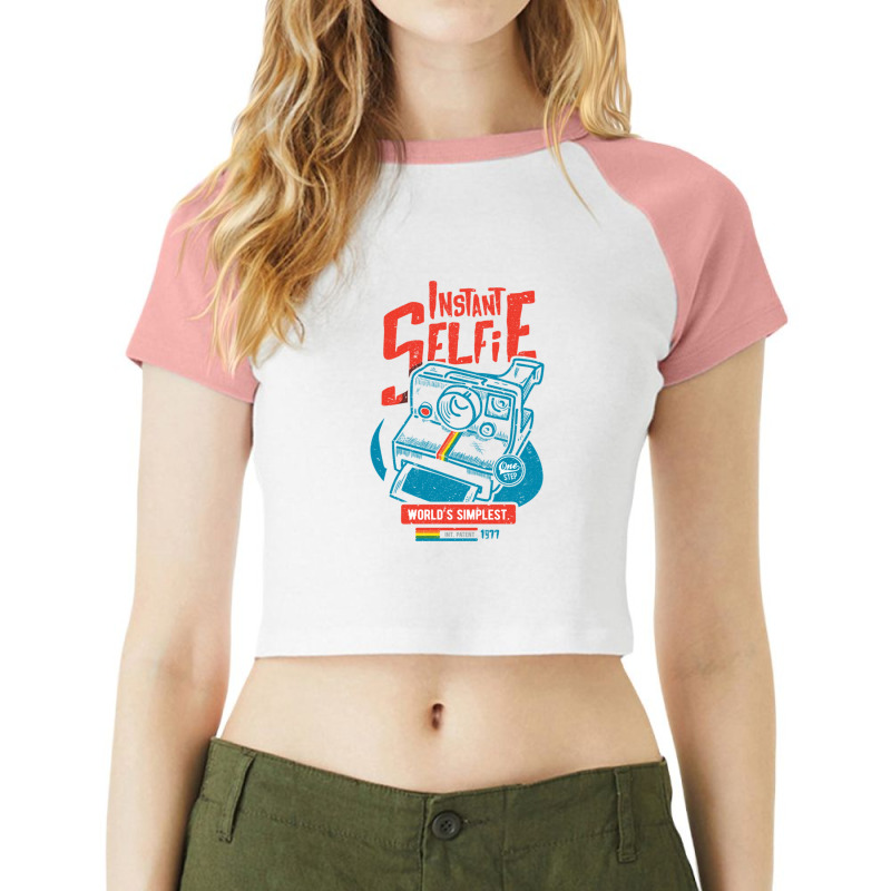 Vintage Edition   Instant Selfie Raglan Crop Top by camislo | Artistshot