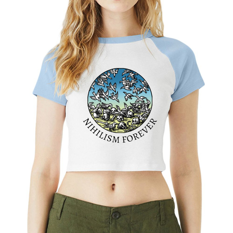 Nihilism Forever,v Intage Medieval Humor Illustration Design Raglan Crop Top by qulonuhun | Artistshot