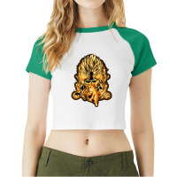 Golden Saiyan Gohan Raglan Crop Top | Artistshot