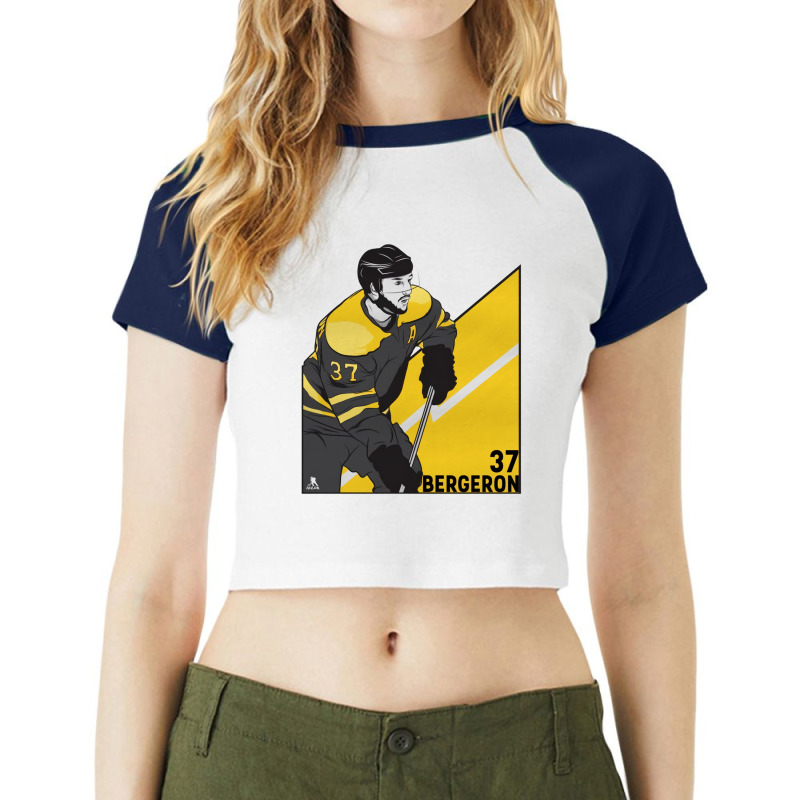 Patrice Bergeron Angle Raglan Crop Top by kr205 | Artistshot