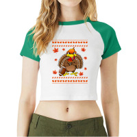 Football Turkey Football Thankful Thanksgiving Christmas Funny 404 Raglan Crop Top | Artistshot