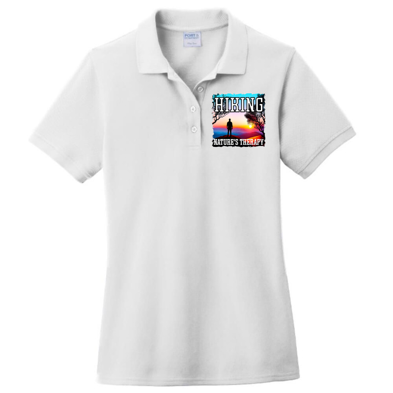 Hiking Natures Therapy Sunset Hiking Ladies Polo Shirt by MenachemArteaga | Artistshot