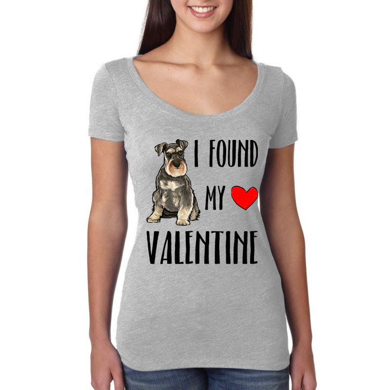 I Found My Valentine Day Miniature Schnauzer Dog L Women's Triblend Scoop T-shirt by CONSTANCECULCLAGER | Artistshot