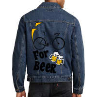 I Ride A Road Bike For Beer Racing Bike Men Denim Jacket | Artistshot