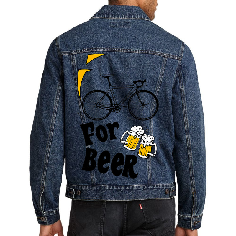 I Ride A Road Bike For Beer Racing Bike Men Denim Jacket by LARRYGONZALEZ | Artistshot