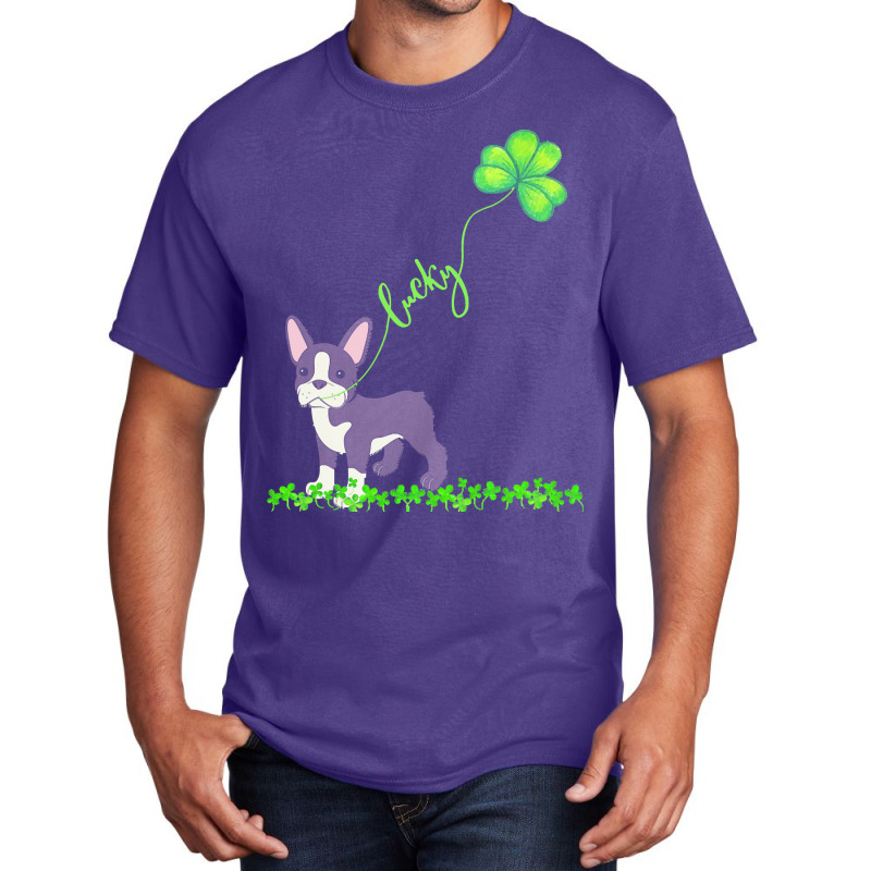 St Patricks Day T  Shirt Lucky Boston Terrier Dog Shamrock St Patricks Basic T-shirt | Artistshot