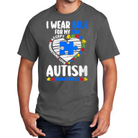 Womens I Wear Blue For My Son Autism Awareness Autistic V Neck T Shirt Basic T-shirt | Artistshot