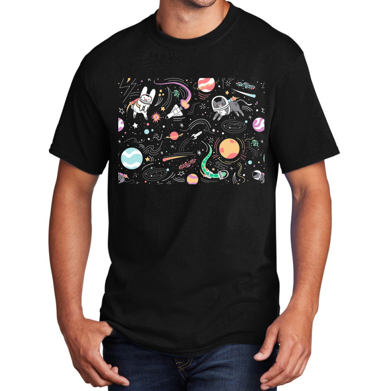 Space Cat Basic T-shirt by Bandungan | Artistshot