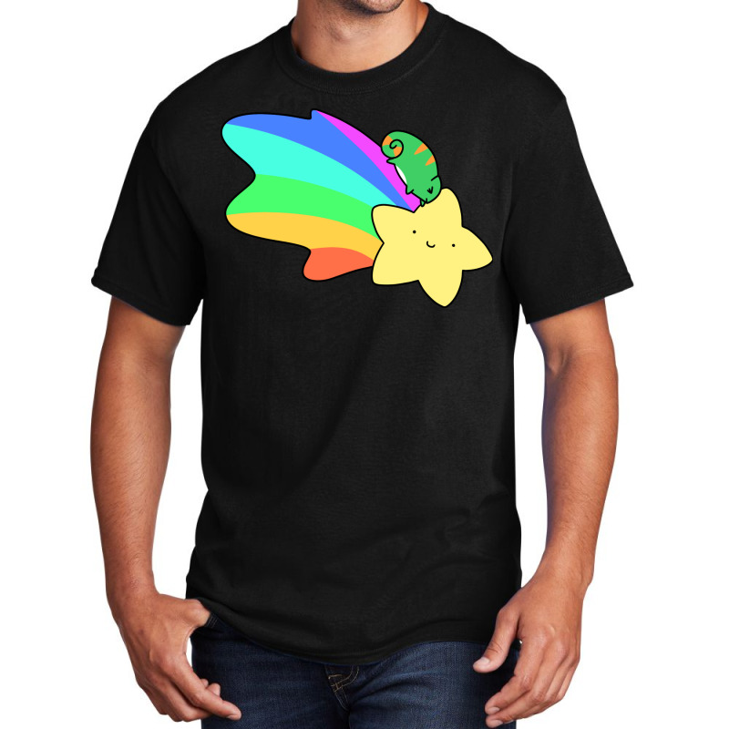 Rainbow Shooting Star Chameleon Basic T-shirt | Artistshot